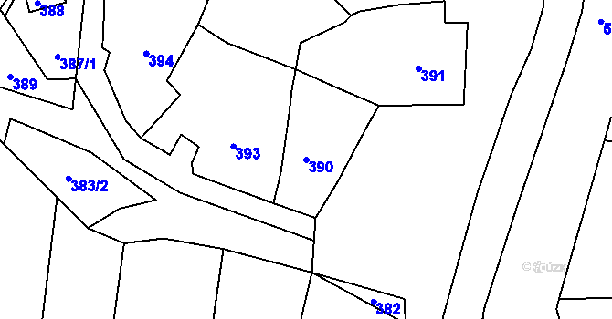Parcela st. 390 v KÚ Kobeřice u Brna, Katastrální mapa