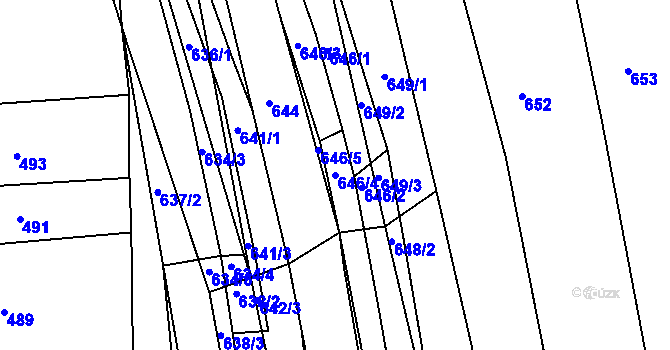 Parcela st. 646/4 v KÚ Kobeřice u Brna, Katastrální mapa