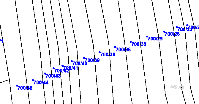 Parcela st. 700/38 v KÚ Kobeřice u Brna, Katastrální mapa