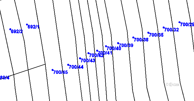Parcela st. 700/41 v KÚ Kobeřice u Brna, Katastrální mapa