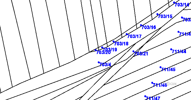 Parcela st. 703/20 v KÚ Kobeřice u Brna, Katastrální mapa