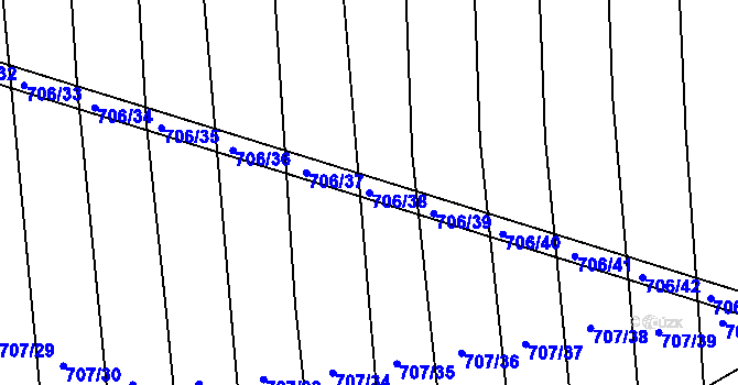 Parcela st. 706/38 v KÚ Kobeřice u Brna, Katastrální mapa
