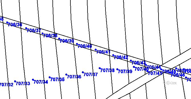 Parcela st. 706/41 v KÚ Kobeřice u Brna, Katastrální mapa