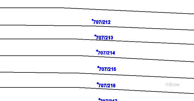 Parcela st. 707/214 v KÚ Kobeřice u Brna, Katastrální mapa