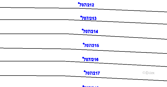 Parcela st. 707/215 v KÚ Kobeřice u Brna, Katastrální mapa