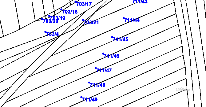 Parcela st. 711/46 v KÚ Kobeřice u Brna, Katastrální mapa
