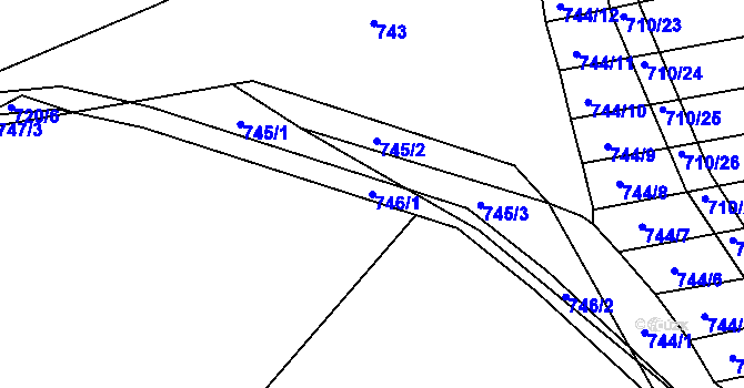 Parcela st. 746/1 v KÚ Kobeřice u Brna, Katastrální mapa