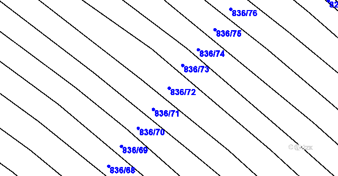 Parcela st. 836/72 v KÚ Kobeřice u Brna, Katastrální mapa