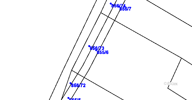 Parcela st. 855/6 v KÚ Kobeřice u Brna, Katastrální mapa