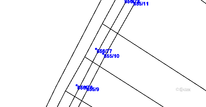 Parcela st. 855/10 v KÚ Kobeřice u Brna, Katastrální mapa