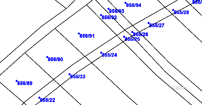 Parcela st. 855/24 v KÚ Kobeřice u Brna, Katastrální mapa