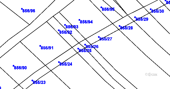 Parcela st. 855/26 v KÚ Kobeřice u Brna, Katastrální mapa