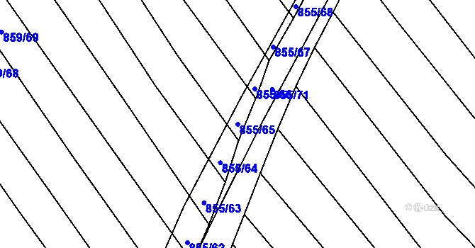 Parcela st. 855/65 v KÚ Kobeřice u Brna, Katastrální mapa