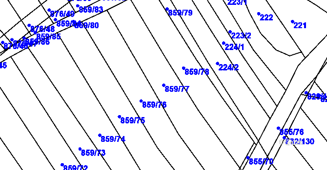Parcela st. 859/77 v KÚ Kobeřice u Brna, Katastrální mapa