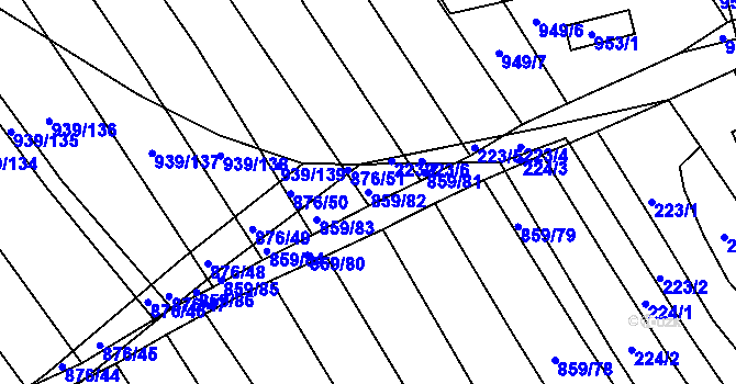 Parcela st. 859/82 v KÚ Kobeřice u Brna, Katastrální mapa