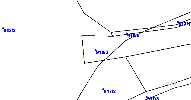 Parcela st. 918/3 v KÚ Kobeřice u Brna, Katastrální mapa