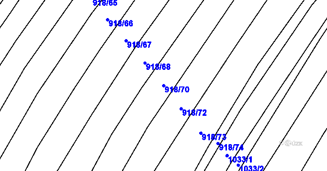 Parcela st. 918/70 v KÚ Kobeřice u Brna, Katastrální mapa