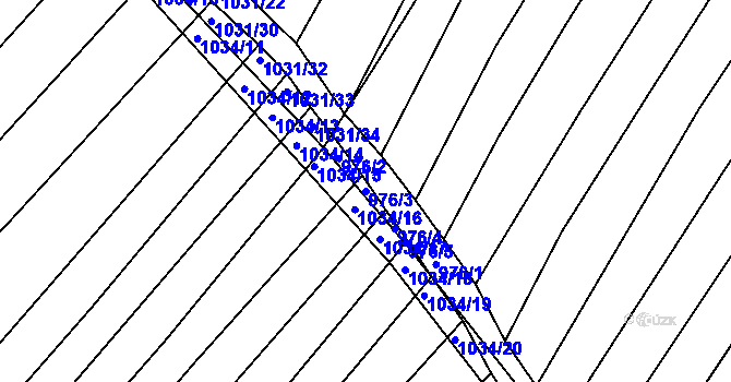 Parcela st. 976/3 v KÚ Kobeřice u Brna, Katastrální mapa