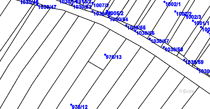 Parcela st. 976/13 v KÚ Kobeřice u Brna, Katastrální mapa