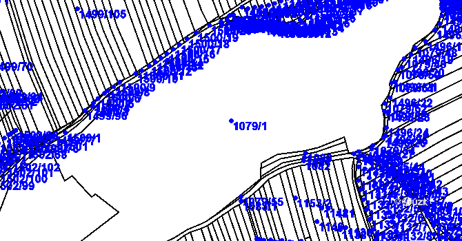 Parcela st. 1079/1 v KÚ Kobeřice u Brna, Katastrální mapa