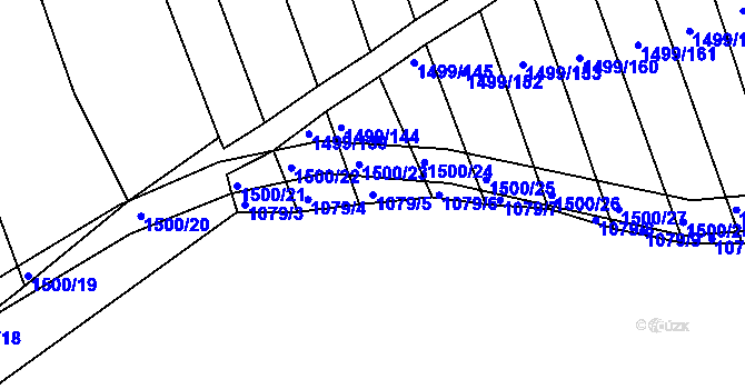 Parcela st. 1079/5 v KÚ Kobeřice u Brna, Katastrální mapa