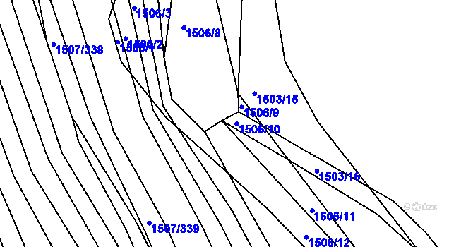 Parcela st. 1506/10 v KÚ Kobeřice u Brna, Katastrální mapa