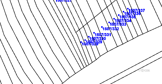 Parcela st. 1507/328 v KÚ Kobeřice u Brna, Katastrální mapa