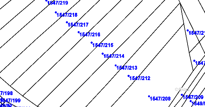Parcela st. 1547/214 v KÚ Kobeřice u Brna, Katastrální mapa