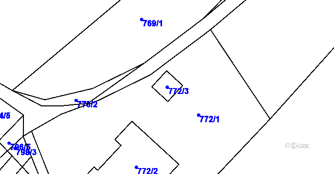 Parcela st. 772/3 v KÚ Kobeřice u Brna, Katastrální mapa