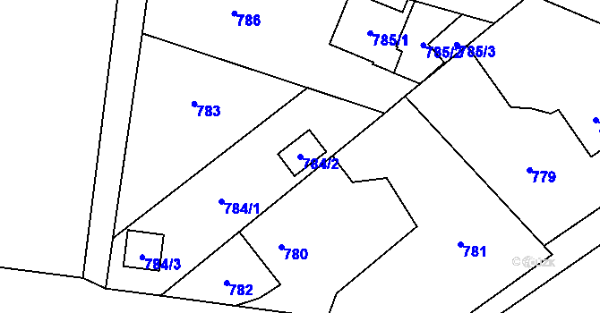 Parcela st. 784/2 v KÚ Kobeřice ve Slezsku, Katastrální mapa