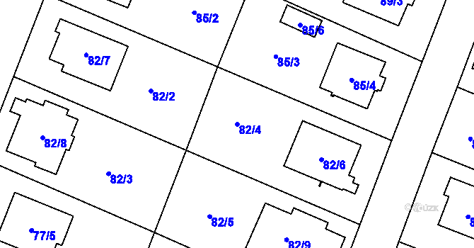 Parcela st. 82/4 v KÚ Kobeřice ve Slezsku, Katastrální mapa