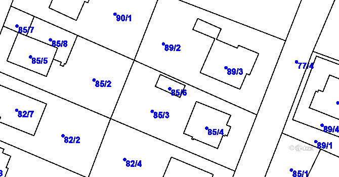 Parcela st. 85/6 v KÚ Kobeřice ve Slezsku, Katastrální mapa