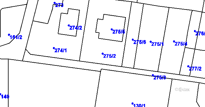 Parcela st. 275/2 v KÚ Kobeřice ve Slezsku, Katastrální mapa