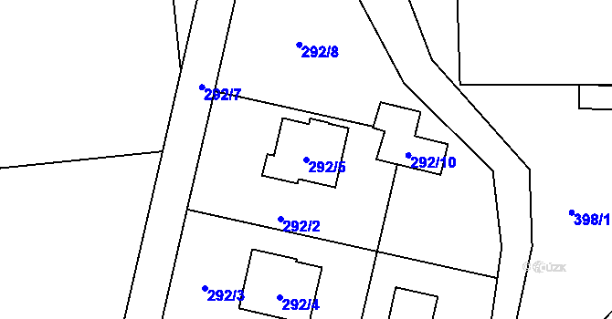 Parcela st. 292/5 v KÚ Kobeřice ve Slezsku, Katastrální mapa