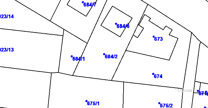 Parcela st. 684/2 v KÚ Kobeřice ve Slezsku, Katastrální mapa