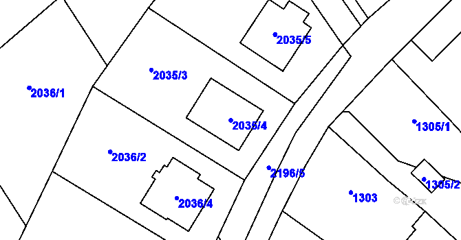 Parcela st. 2035/4 v KÚ Kobeřice ve Slezsku, Katastrální mapa