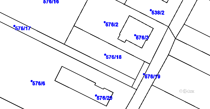Parcela st. 576/18 v KÚ Kobeřice ve Slezsku, Katastrální mapa
