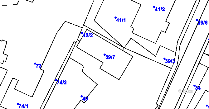 Parcela st. 39/7 v KÚ Koblov, Katastrální mapa