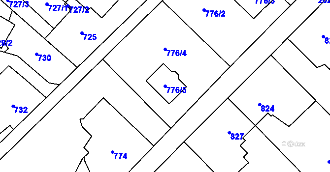 Parcela st. 776/5 v KÚ Koblov, Katastrální mapa