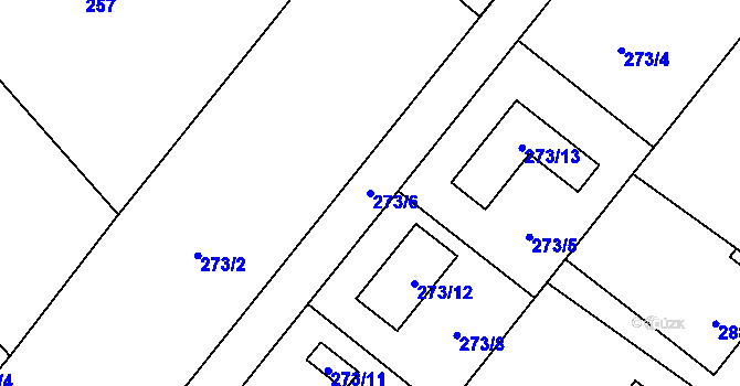 Parcela st. 273/6 v KÚ Koblov, Katastrální mapa