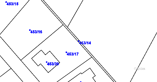 Parcela st. 453/14 v KÚ Koblov, Katastrální mapa