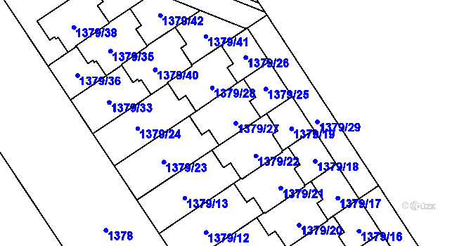 Parcela st. 1379/27 v KÚ Koblov, Katastrální mapa