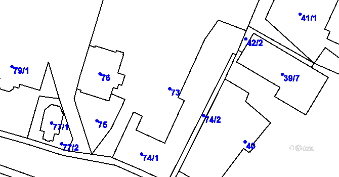 Parcela st. 73 v KÚ Koblov, Katastrální mapa