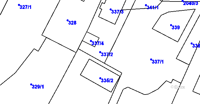 Parcela st. 337/2 v KÚ Koblov, Katastrální mapa