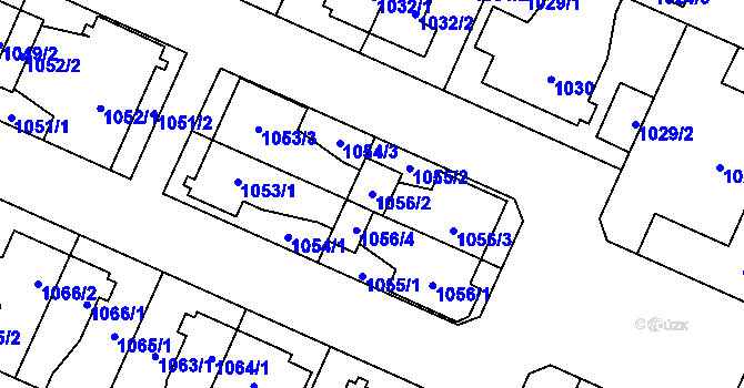 Parcela st. 1056/2 v KÚ Koblov, Katastrální mapa