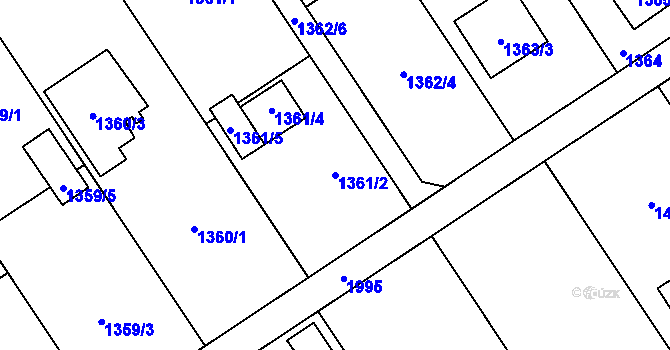 Parcela st. 1361/2 v KÚ Koblov, Katastrální mapa