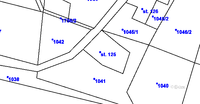 Parcela st. 125 v KÚ Koburk, Katastrální mapa