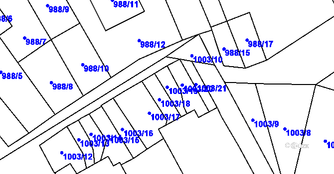 Parcela st. 1003/19 v KÚ Kobylá nad Vidnavkou, Katastrální mapa