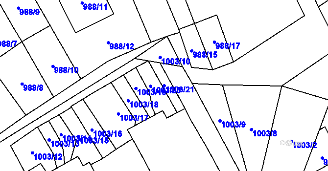 Parcela st. 1003/21 v KÚ Kobylá nad Vidnavkou, Katastrální mapa