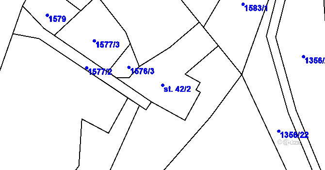 Parcela st. 42/2 v KÚ Kobylá nad Vidnavkou, Katastrální mapa